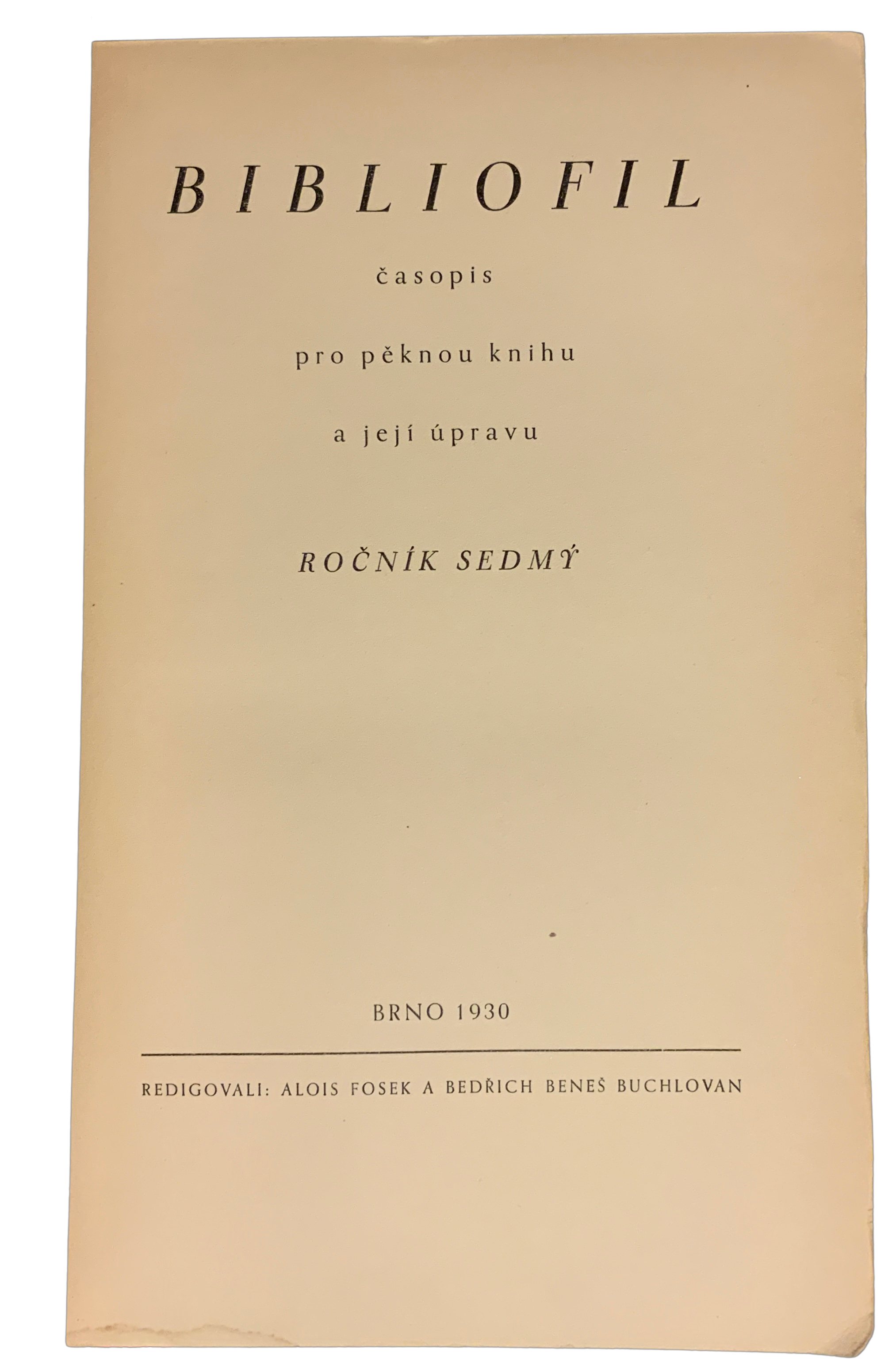 Bibliofil, časopis pro pěknou knihu a její úpravu. 7.roč.