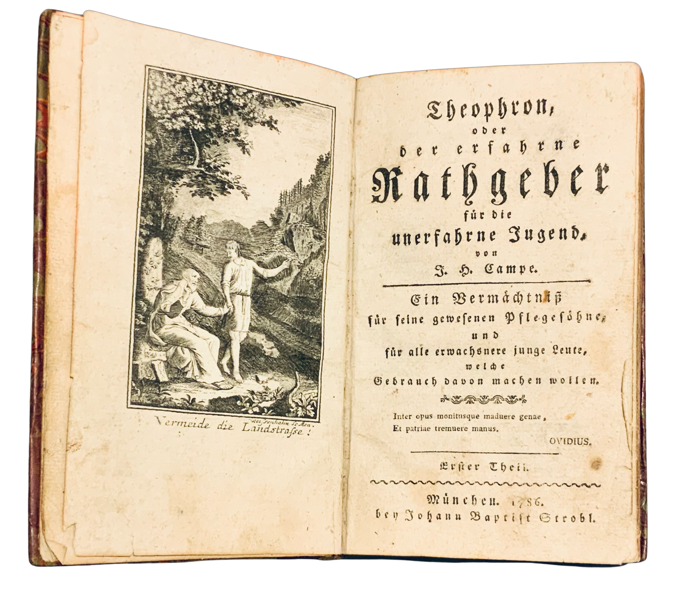 Theophron, oder der erfahrene Rathgeber für die unerfahrne Jugend. Ein Vermächtniß für seine gewesenen Pflegesöhne . 2 Tle in 1 Bd.