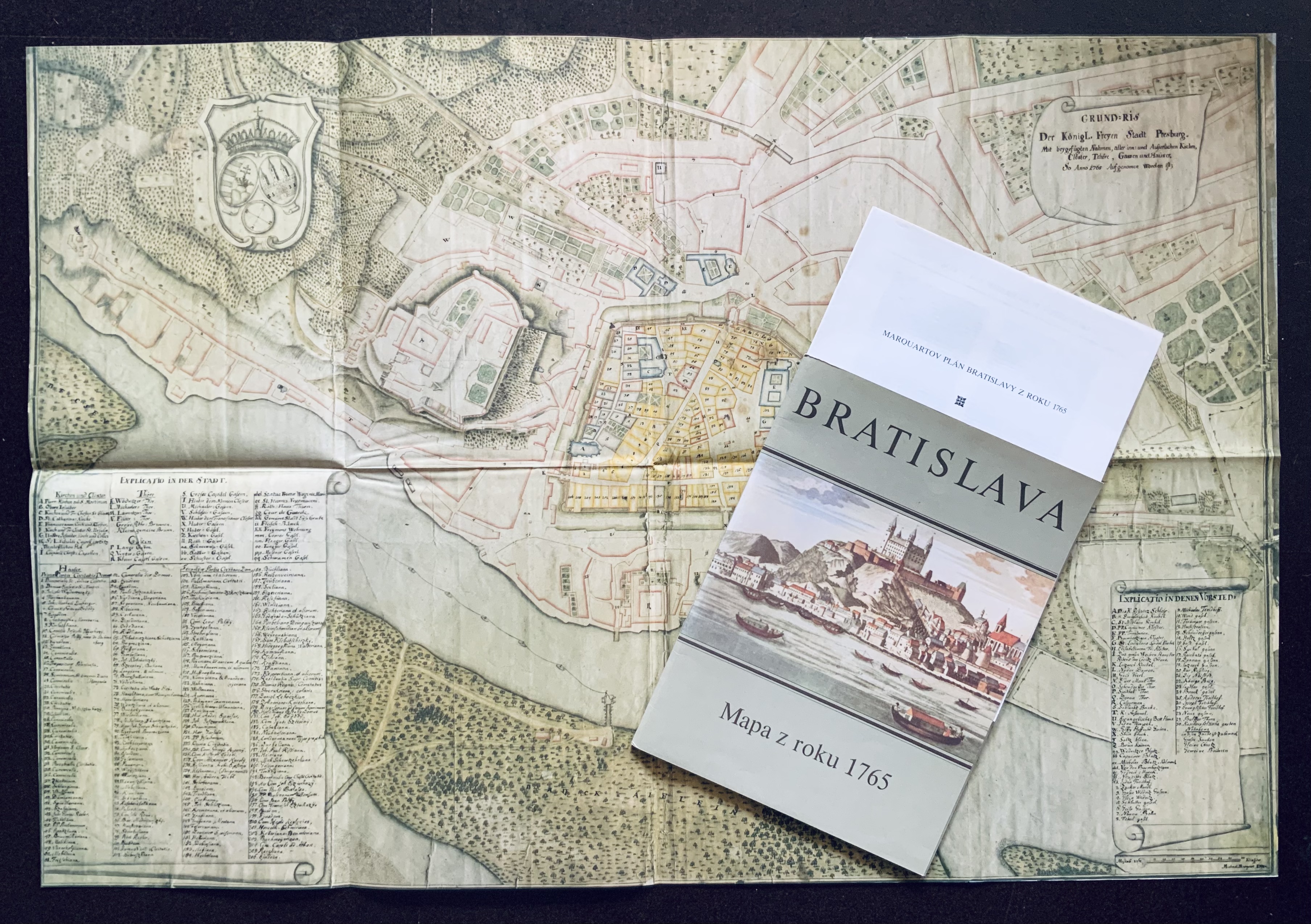 Bratislava - MAPA : Maquartov plán Bratislavy z roku 1765 (faksimile) 