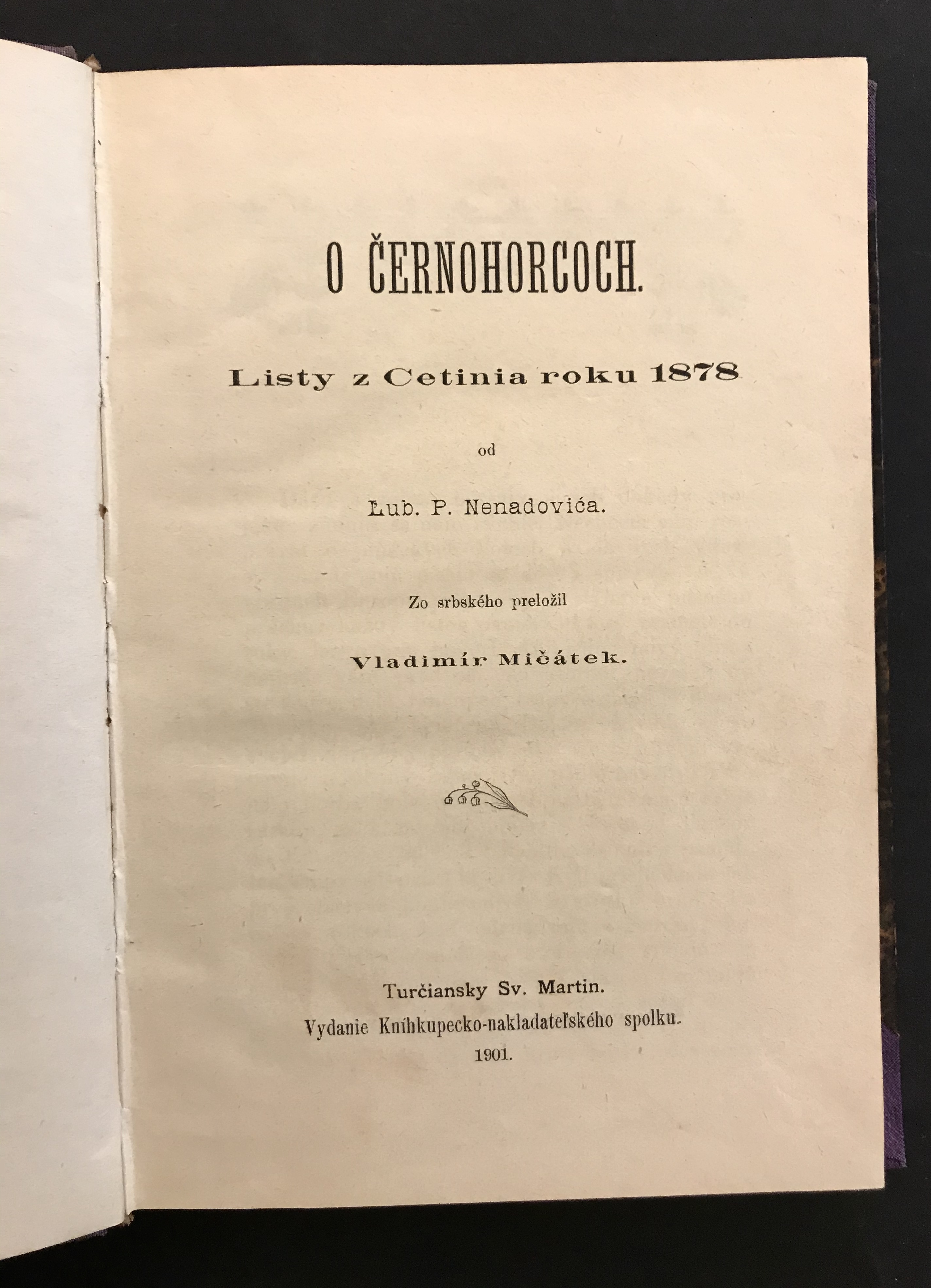 O Černohorcoch. Listy z Cetinia roku 1878