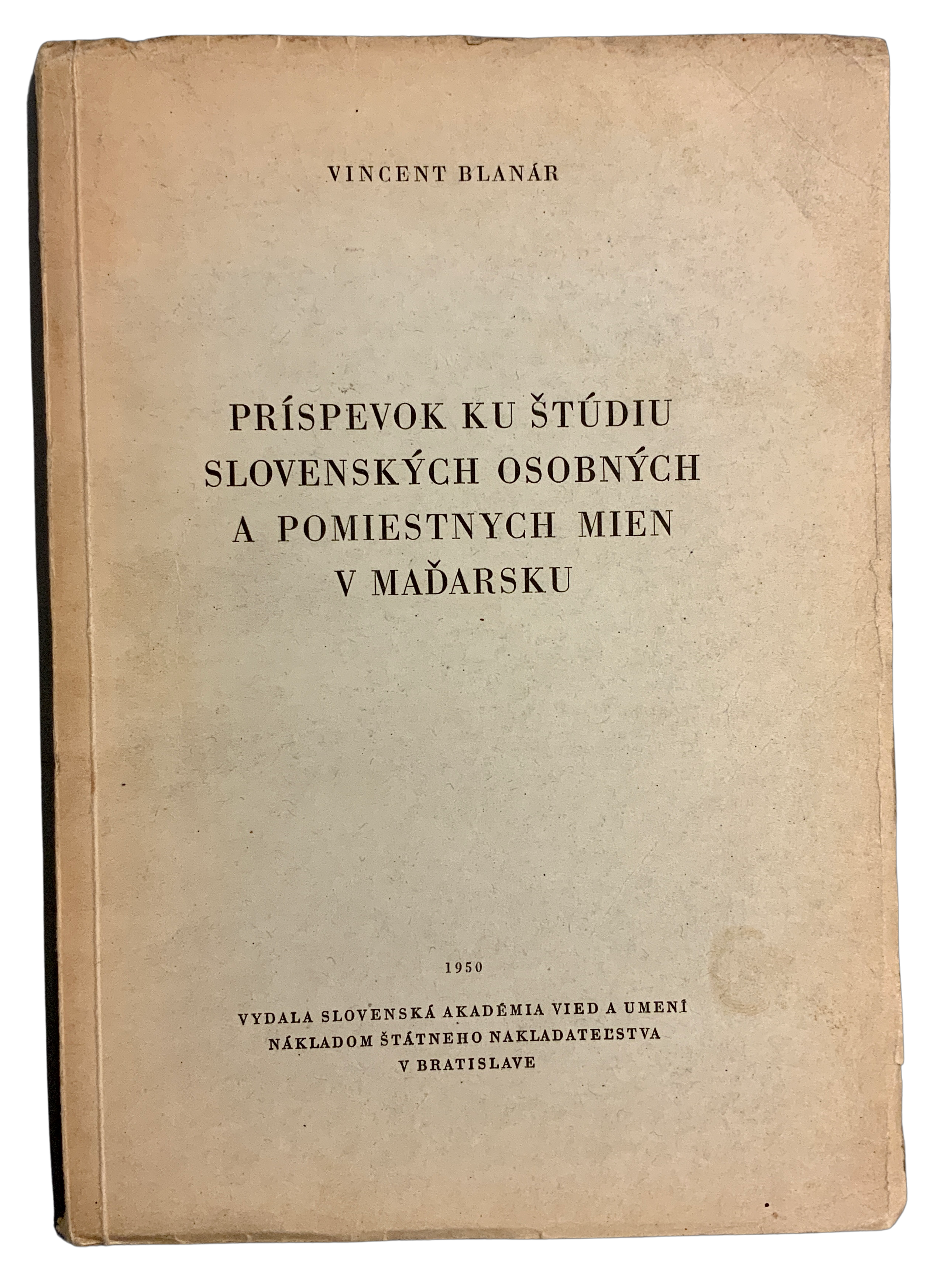 Príspevok ku štúdiu slovenských osobných a pomiestnych mien v Maďarsku