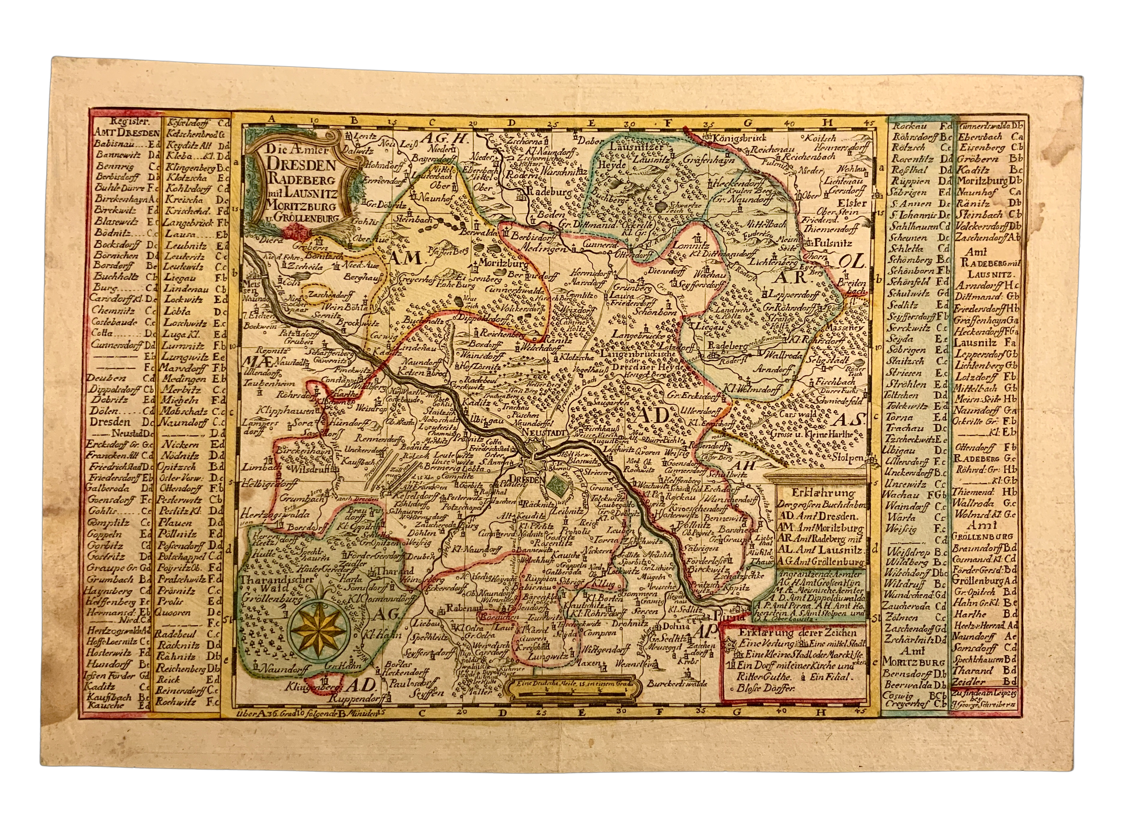 DRESDEN - Die Æmter Dresden Radeberg mit Lausnitz Moritzburg u. Grollenburg