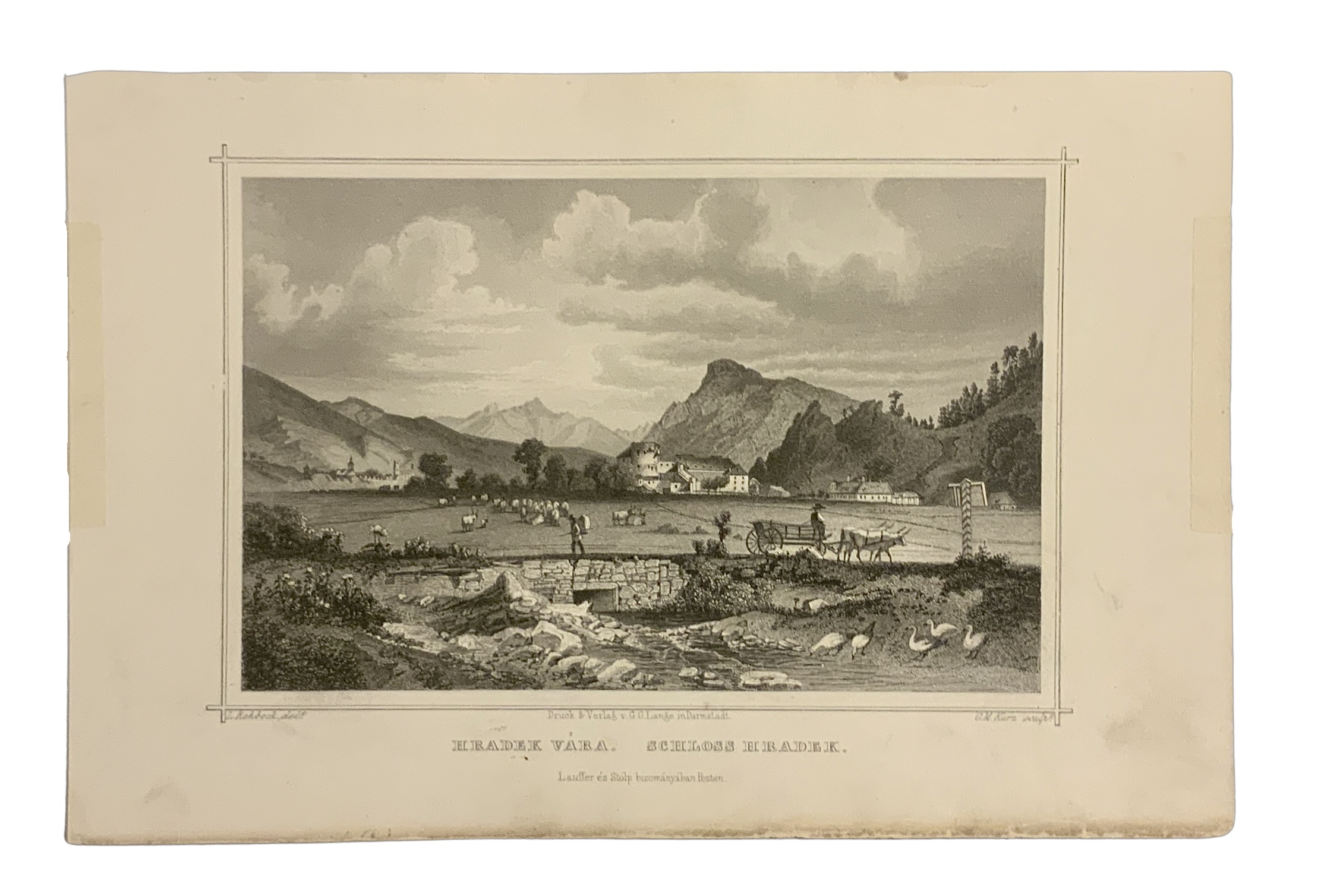 LIPTOVSKÝ HRÁDOK 1857 - Hradek Vára. Schloss Hradek