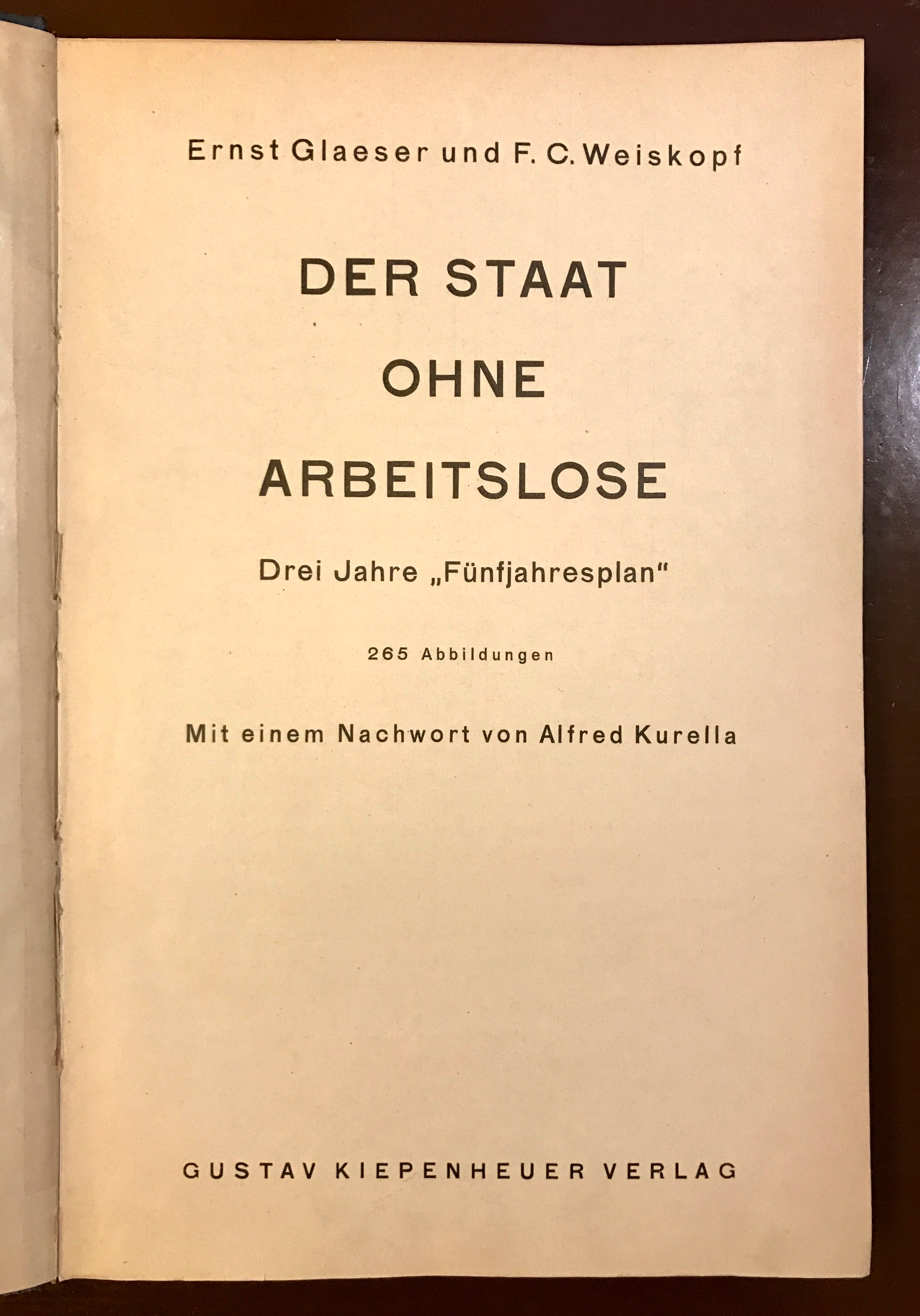 Der Staat ohne Arbeitslose. Drei Jahre "Fünfjahresplan"