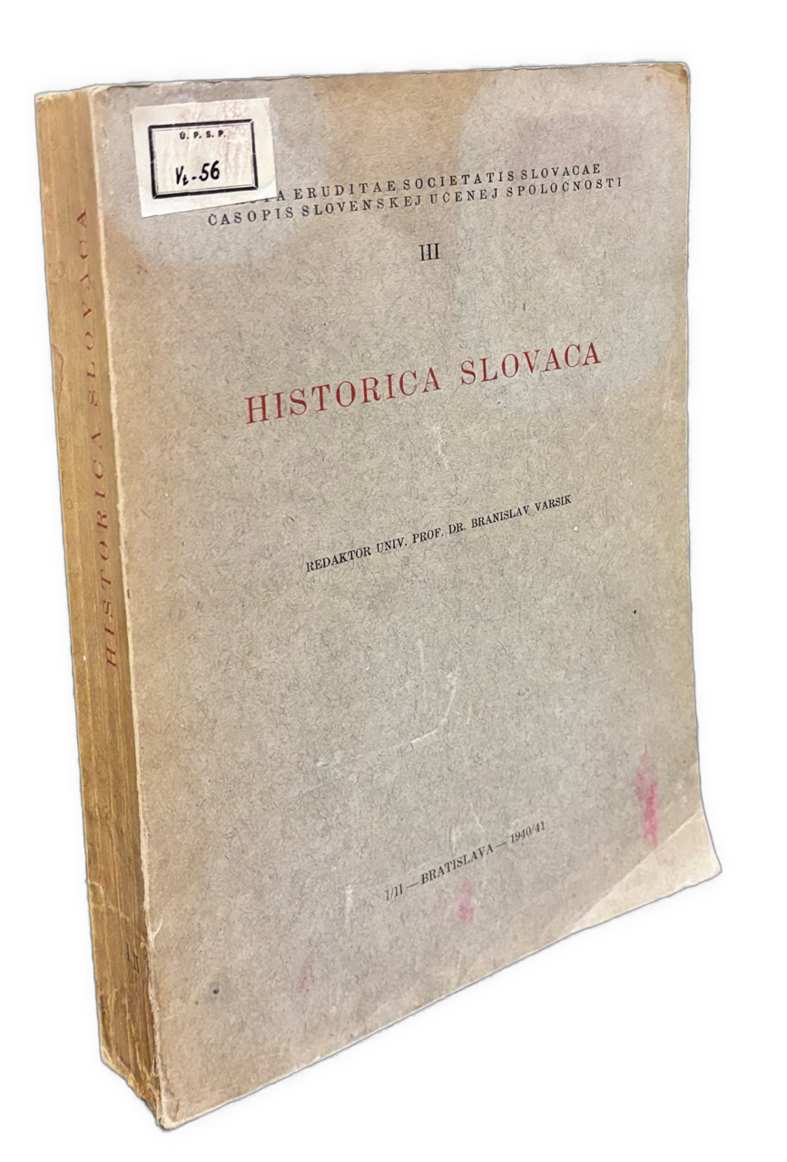 Historica Slovaca - redaktor Branislav Varsík 