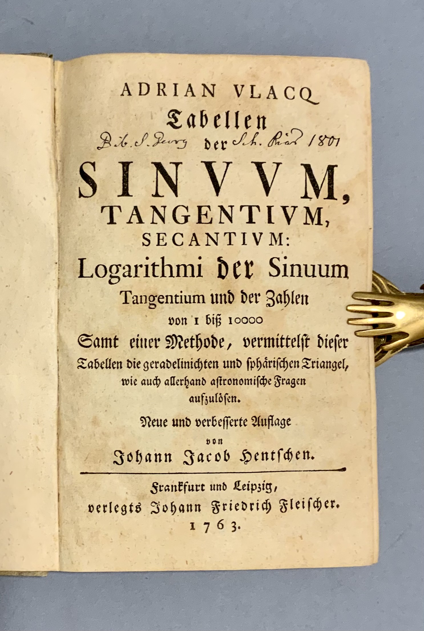 Tabellen der Sinvvum, tangentivm, secantivm...