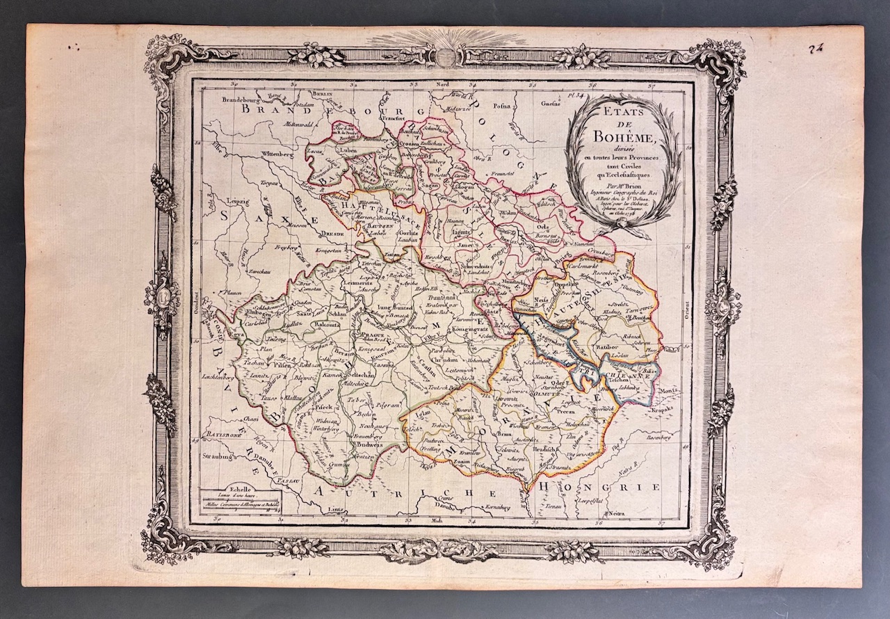 MAPA ČIECH A MORAVY -États de Bohème