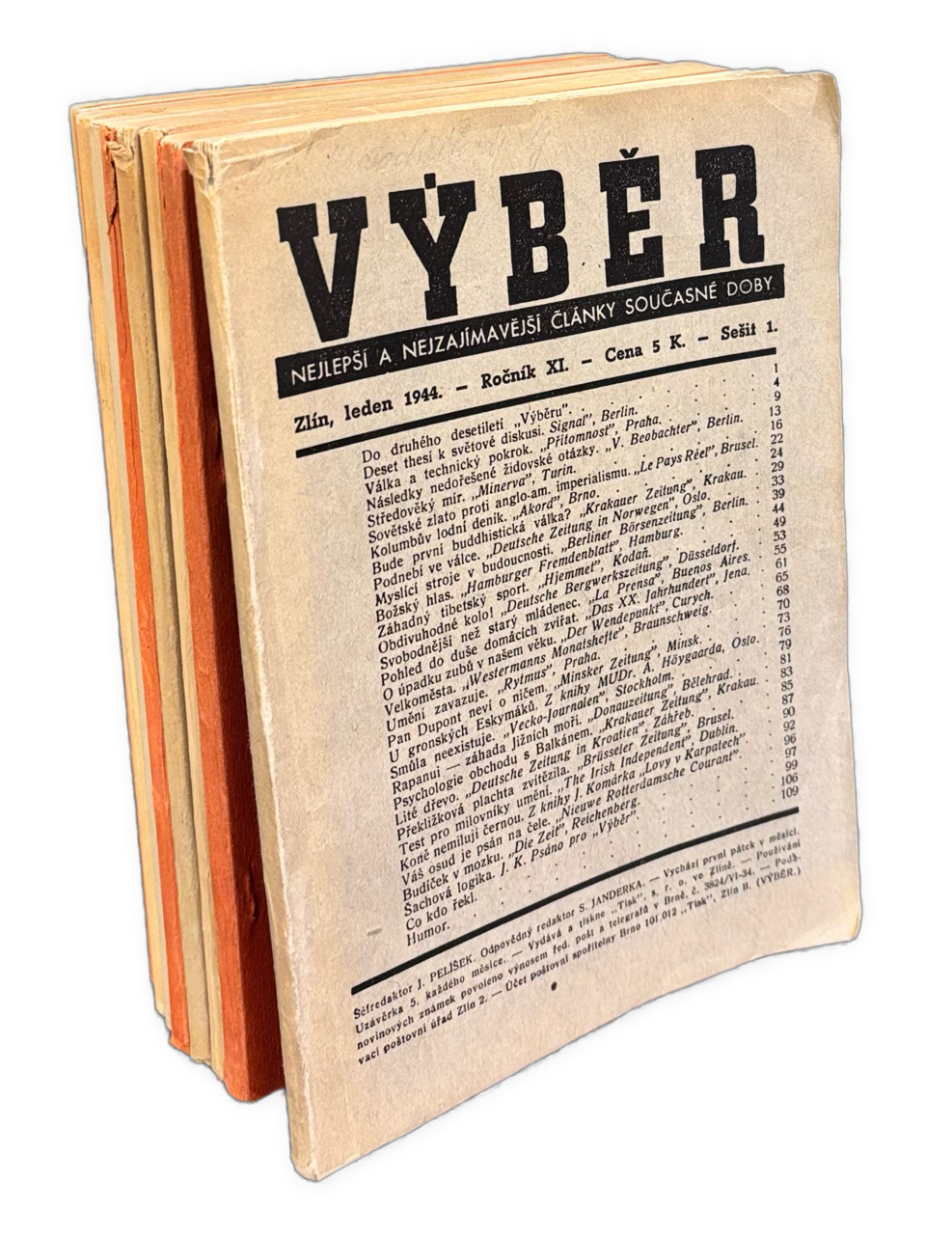  Výběr - Nejlepší a nejzajímavější články současné doby -  ročník 1944