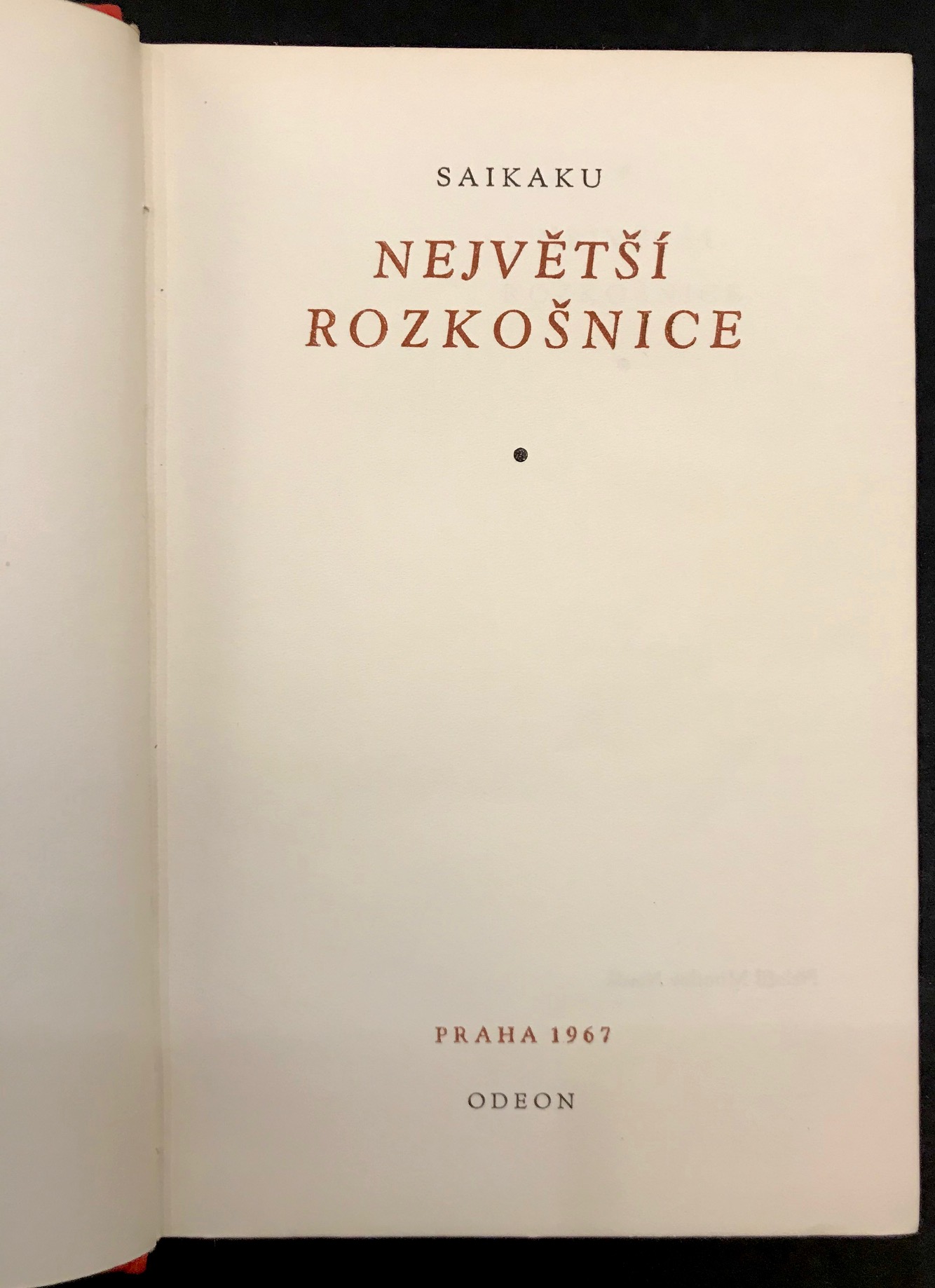 Největší rozkošnice (japonský román a poviedky)