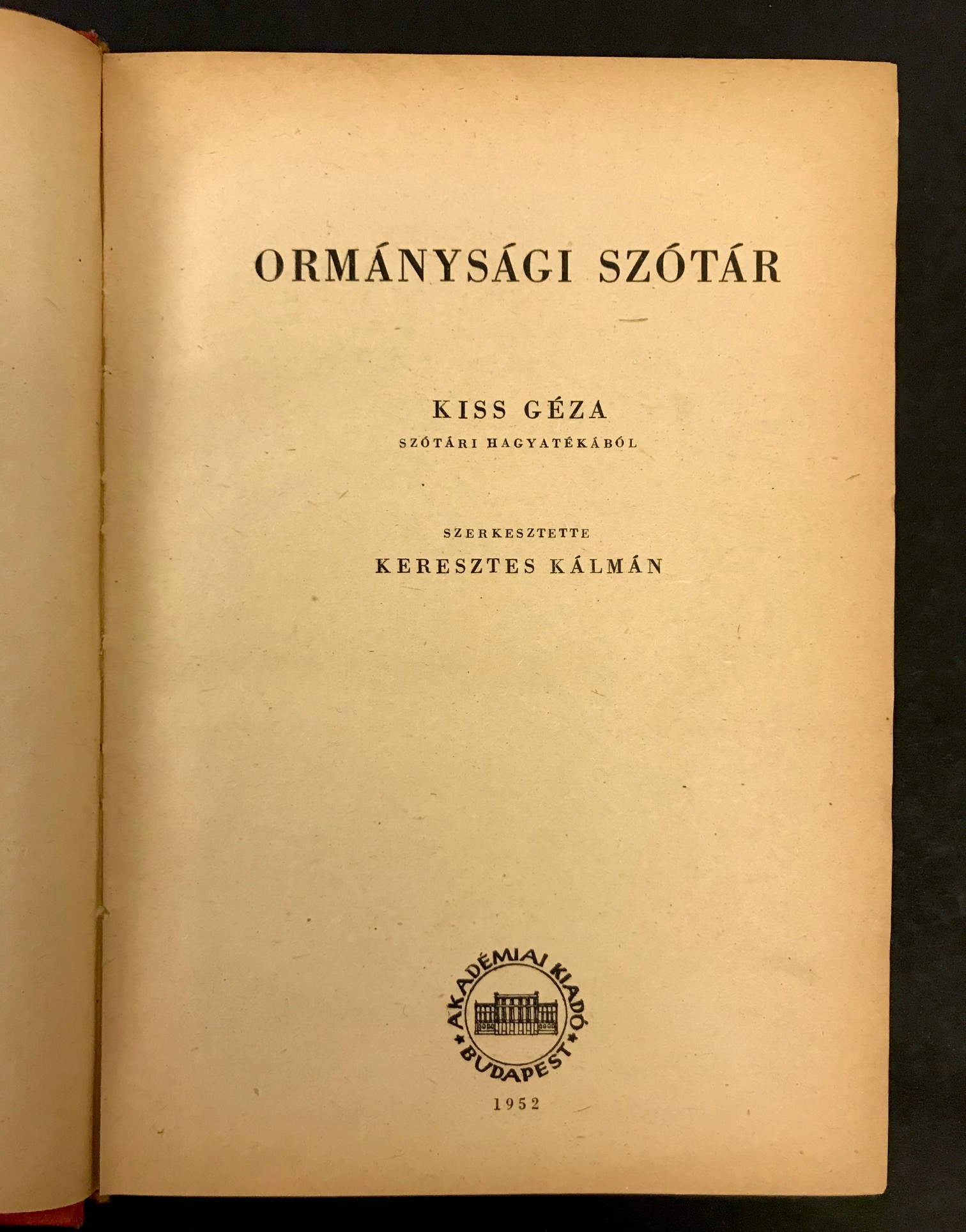 Ormánysági szotár