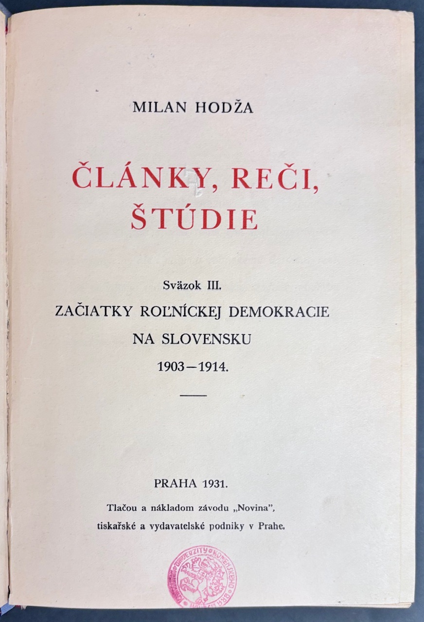 Začiatky roľníckej demokracie na Slovensku 1903-1914